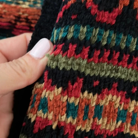 Delia McKain Women’s Vintage Chenille Button Front Vest Cardigan. FairIsle. SzL - Picture 10 of 10